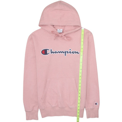 Champion Womens Pink Pullover Hoodie Medium Cotton Blend