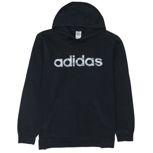 Adidas Men's Black XL Pullover Hoodie with Logo Print