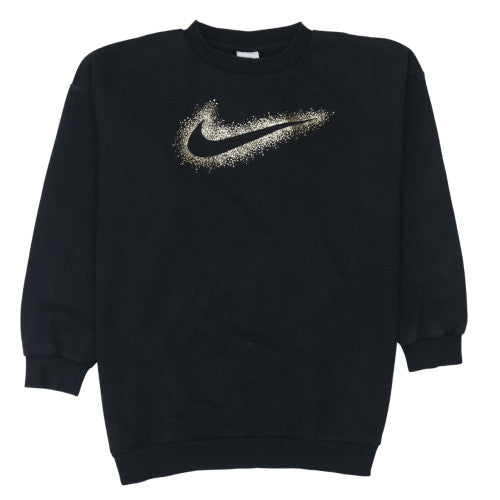 Nike Girls Black Gold Logo XL Sweatshirt Crew Neck Pullover