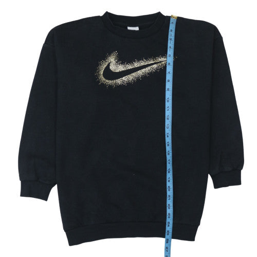 Nike Girls Black Gold Logo XL Sweatshirt Crew Neck Pullover