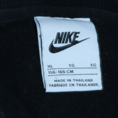 Nike Girls Black Gold Logo XL Sweatshirt Crew Neck Pullover