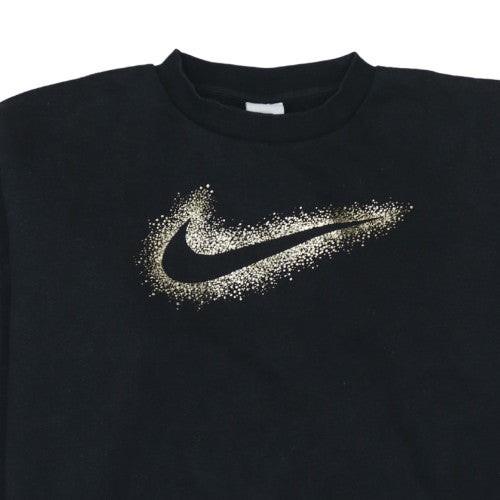 Nike Girls Black Gold Logo XL Sweatshirt Crew Neck Pullover