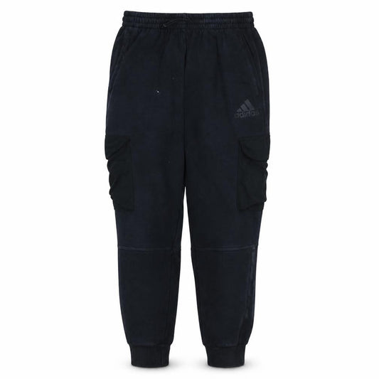 Front view of Adidas men’s black jogger fleece activewear trousers m