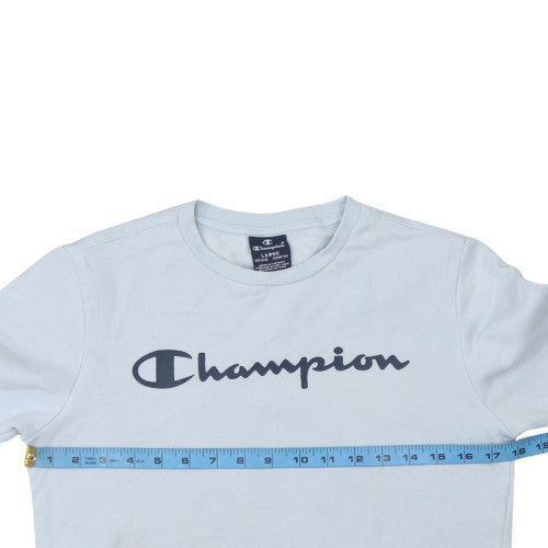 Champion Boys Light Blue Crew Neck Logo Sweatshirt Size 11-12 Years