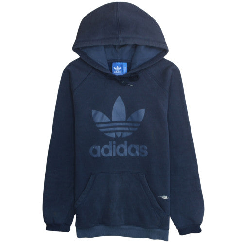Adidas Men's Navy Blue Pullover Hoodie Size L Trefoil Logo Sweatshirt