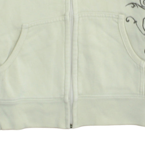 Hard Rock Cafe Women's Beige Full Zip Hoodie Large Cotton Blend