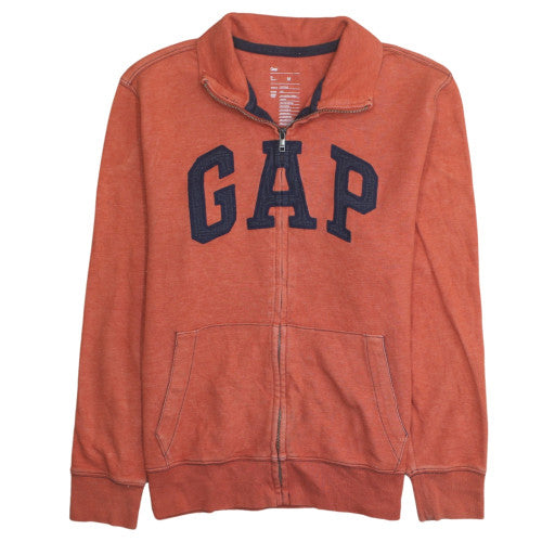 GAP Men's Orange Full Zip Logo Basic Jacket Size M Cotton Blend