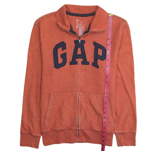 GAP Men's Orange Full Zip Logo Basic Jacket Size M Cotton Blend