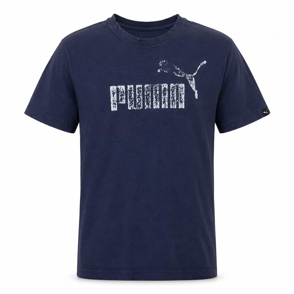 Puma Men's Navy Blue Graphic Logo Crew Neck T-Shirt Size M