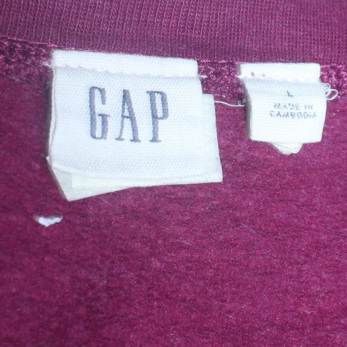 GAP Women’s Purple Logo Pullover Sweatshirt Size L Cotton Blend