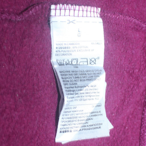 GAP Women’s Purple Logo Pullover Sweatshirt Size L Cotton Blend
