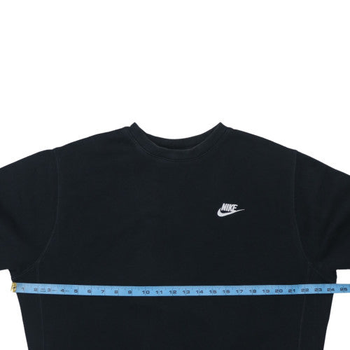 Nike Womens Black Crew Neck Pullover Sweatshirt M Cotton Blend