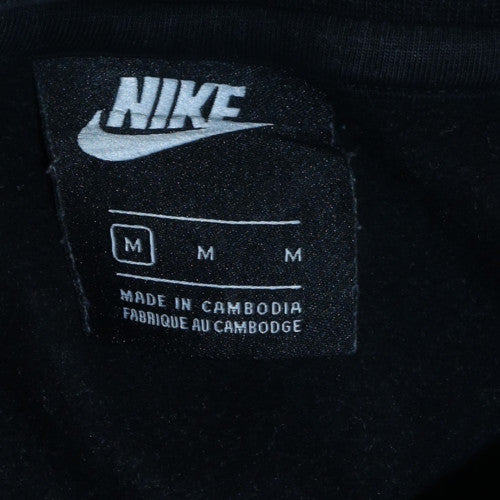 Nike Womens Black Crew Neck Pullover Sweatshirt M Cotton Blend