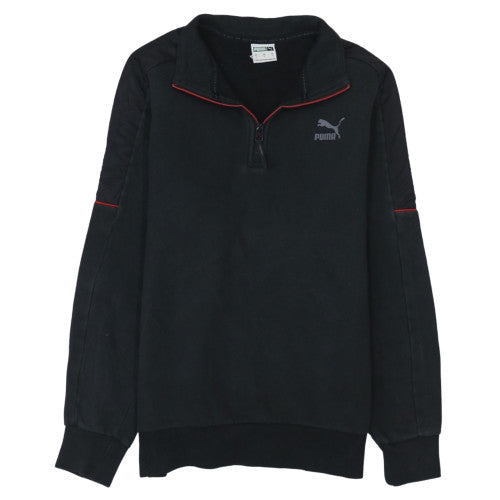 Puma Men's Black Small 1/4 Zip Pullover Sweatshirt