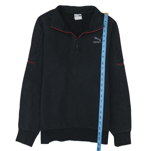Puma Men's Black Small 1/4 Zip Pullover Sweatshirt
