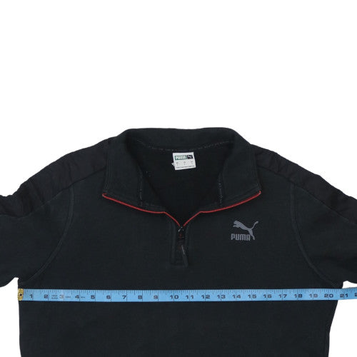 Puma Men's Black Small 1/4 Zip Pullover Sweatshirt