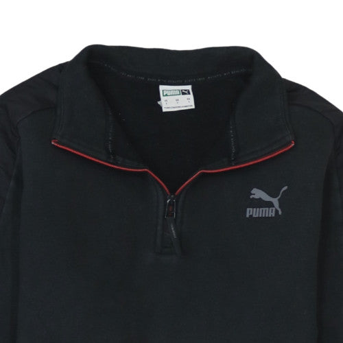 Puma Men's Black Small 1/4 Zip Pullover Sweatshirt
