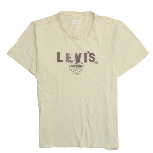 Levi's Men's Beige Graphic Logo T-Shirt Size M Classic Style