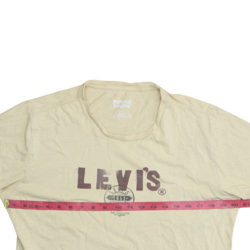 Levi's Men's Beige Graphic Logo T-Shirt Size M Classic Style