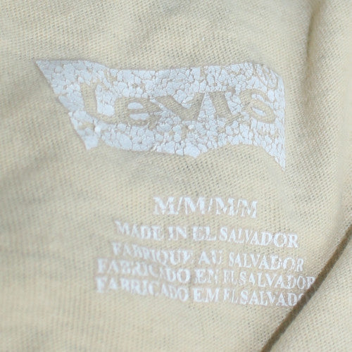 Levi's Men's Beige Graphic Logo T-Shirt Size M Classic Style