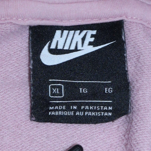 Nike Women’s Pink Pullover Hoodie XL Cotton Logo Casual Sweatshirt