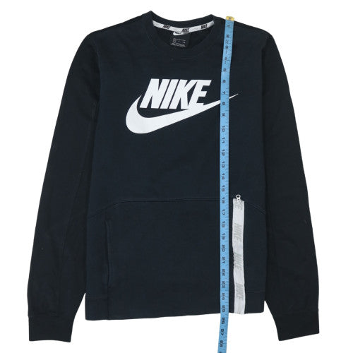 Nike Men’s Black Crew Neck Logo Pullover Sweatshirt Size S
