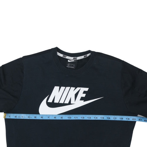Nike Men’s Black Crew Neck Logo Pullover Sweatshirt Size S