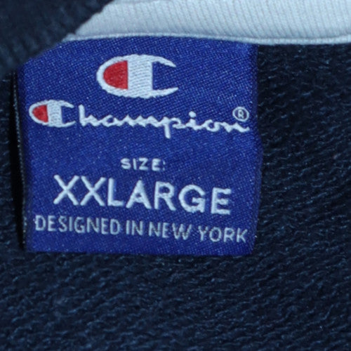 Champion Men's Blue 2XL Pullover Sweatshirt Crew Neck Fleece