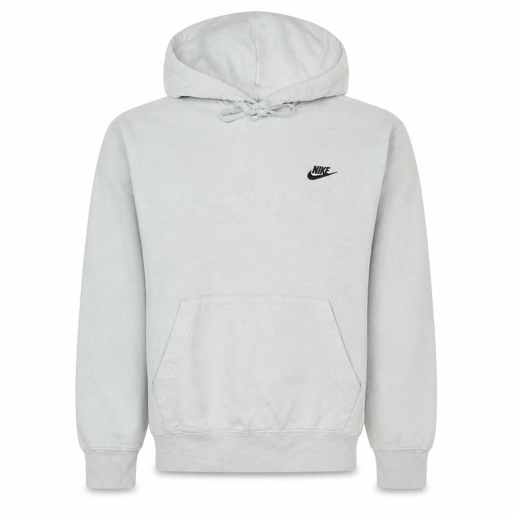 Front view of Nike Men’s Grey Pullover Fleece Hoodie M Regular Fit Sportswear