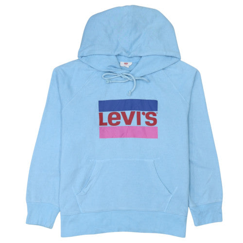 Levi's Mens Blue Pullover Hoodie M Graphic Logo Cotton Blend