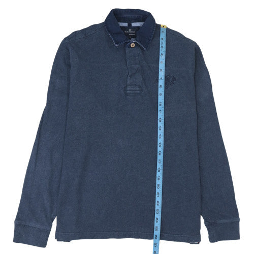 Marks and Spencer Blue Harbour Men's Blue Henley Sweatshirt M