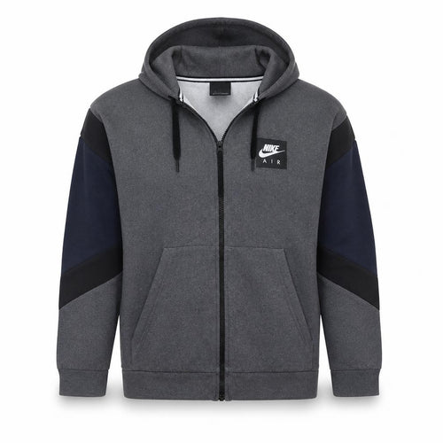 Nike Air Mens Grey Full Zip Hoodie L Sports Fleece Sweatshirt