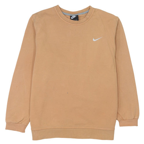 Nike Men's Beige XL Pullover Sweatshirt Crew Neck Logo Jumper