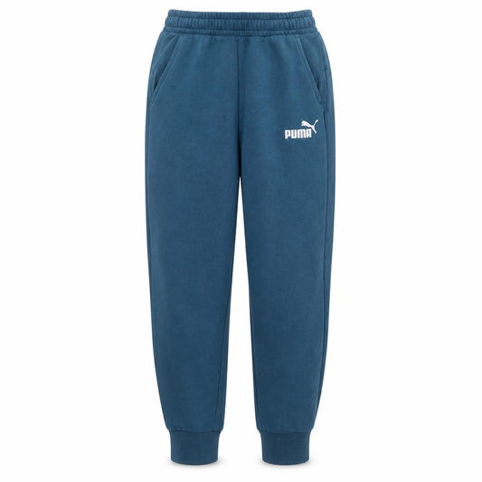 Front view of Puma Men's Blue Fleece Jogger Sweatpants S Regular Fit Activewear