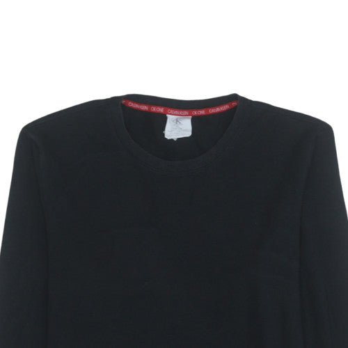 Calvin Klein Men's Black Regular Fit Crew Neck Sweatshirt M