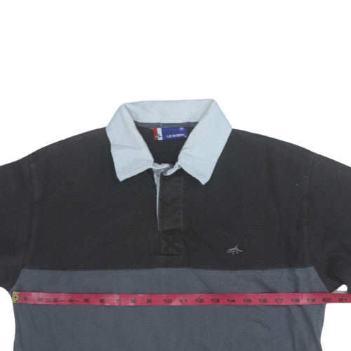 Le Shark Men's Black Rugby Style Collared Sweatshirt Size M