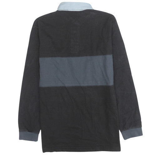 Le Shark Men's Black Rugby Style Collared Sweatshirt Size M