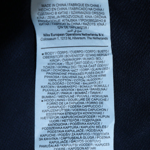 Nike Men's Navy Full Zip Hoodie M Classic Fleece Sweatshirt