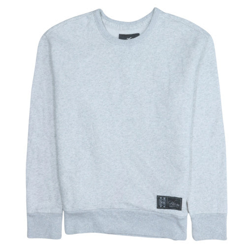 Hollister Mens Grey Fleece Crew Neck Pullover Sweatshirt XS