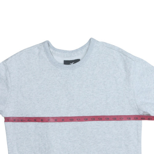 Hollister Mens Grey Fleece Crew Neck Pullover Sweatshirt XS
