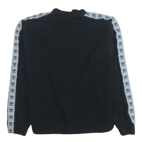 Adidas Women Black 1/4 Zip Pullover Sweatshirt UK 12 Fleece Logo