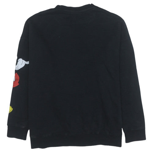 Disney Mickey Mouse Women Black Small Pullover Sweatshirt Graphic Print