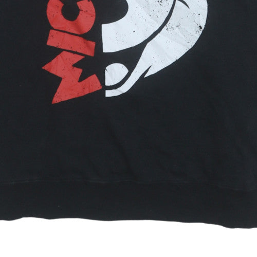Disney Mickey Mouse Women Black Small Pullover Sweatshirt Graphic Print