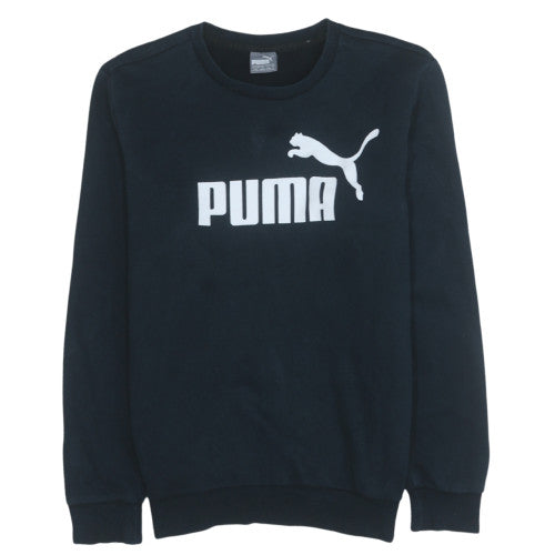 Puma Men's Black Small Pullover Crew Neck Logo Sweatshirt