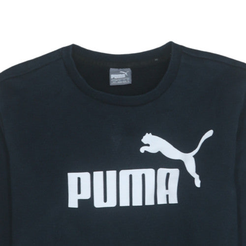 Puma Men's Black Small Pullover Crew Neck Logo Sweatshirt