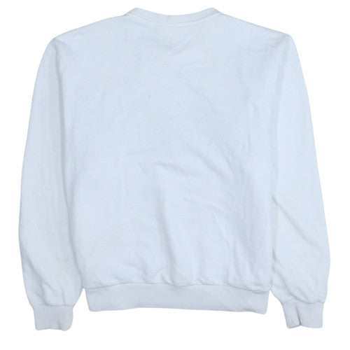 Fila Womens White Crew Neck Pullover Sweatshirt M/12 Logo Print