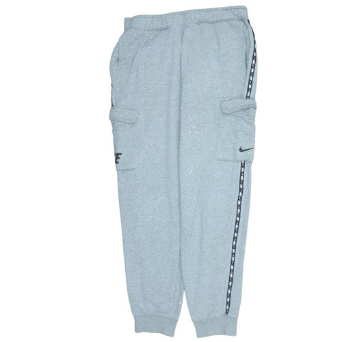Nike Men's Grey Jogger Fleece Cargo Sweatpants L Regular Fit