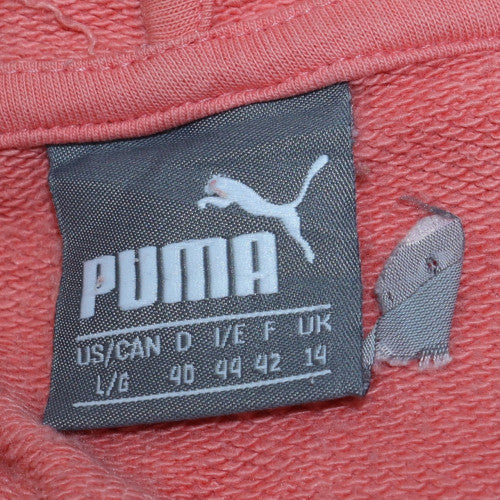 Puma Women's Pink Hoodie Size 14 Pullover Hooded Sweatshirt