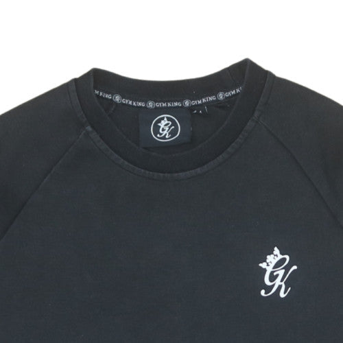 Gym King Men's Black Medium Crew Neck Slim Fit Sweatshirt
