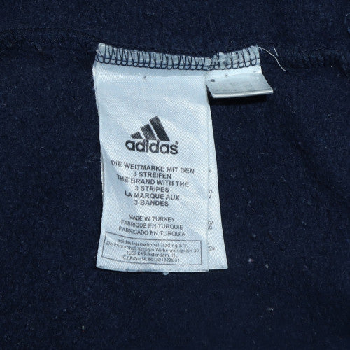 Adidas Men Blue Pullover Sweatshirt M Crew Neck Fleece Regular Fit